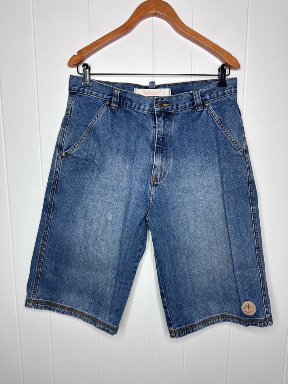 Timberland Y2K Baggy Long Jean Shorts Jorts